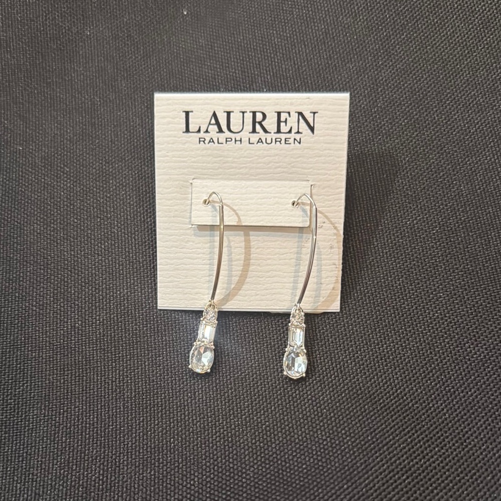 New Lauren Ralph Lauren Silver-tone Threader Earrings